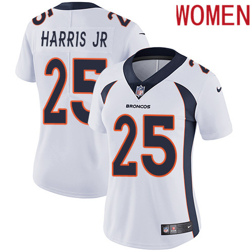 2019 Women Denver Broncos #25 Harris Jr white Nike Vapor Untouchable Limited NFL Jersey->women nfl jersey->Women Jersey
